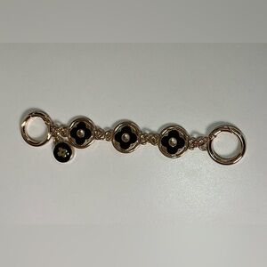 Black and Gold Clover Flower Extender Top Handle Bag Charm Chain Louis Vuitton